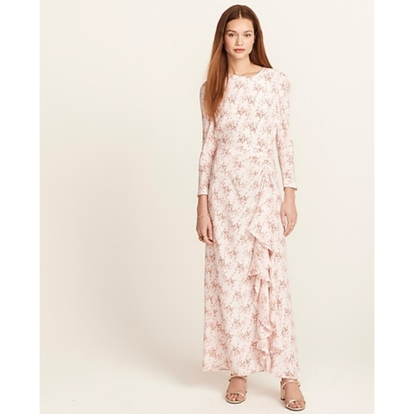 J. Crew Dresses & Skirts - 40. J.Crew Ruffle silk dress in freesia floral